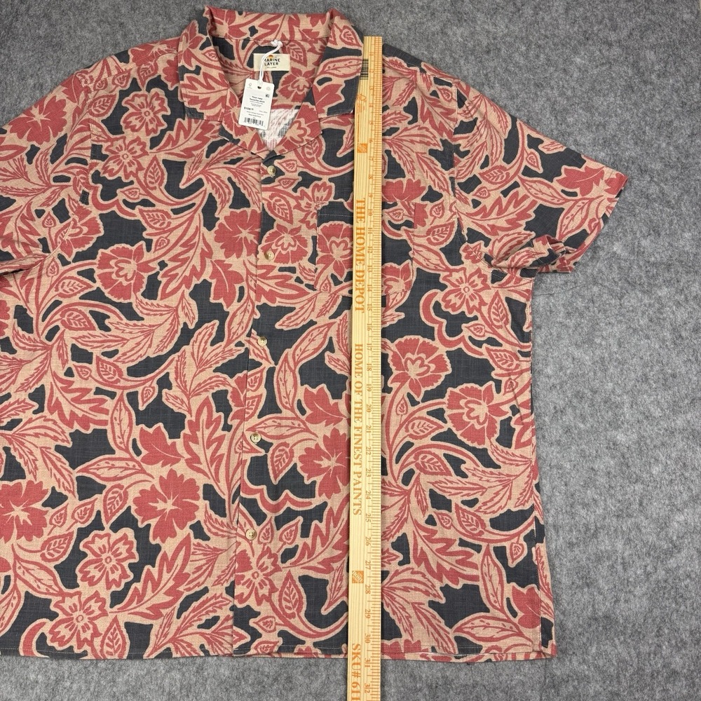 NWT Marine Layer Mens XXL Floral Stretch Selvage Resort Short Sleeve Shirt - Picture 7 of 13